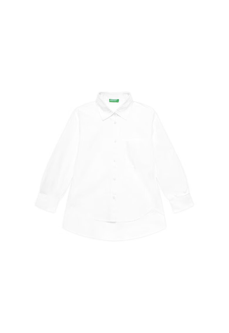 United Colors Of Benetton Camasa fete 5EW7CQ044 - Bumbac - Alb - Alb