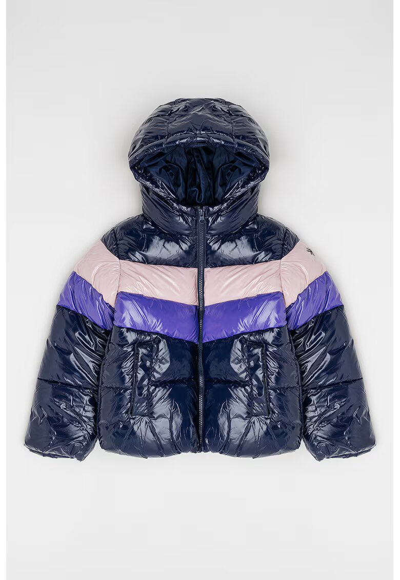 United Colors Of Benetton Geaca in dungi - Violet/Roz prafuit/Bleumarin