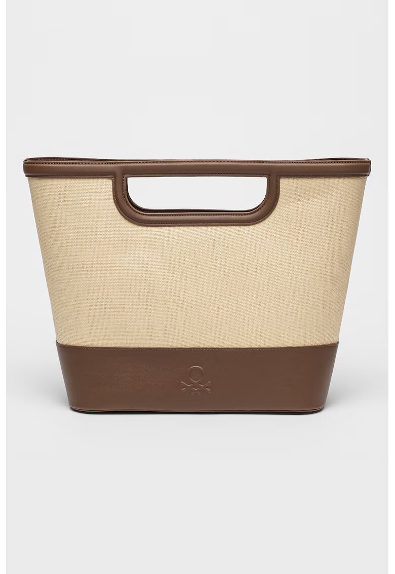 United Colors Of Benetton Geanta shopper cu bareta detasabila - Maro/Bej deschis