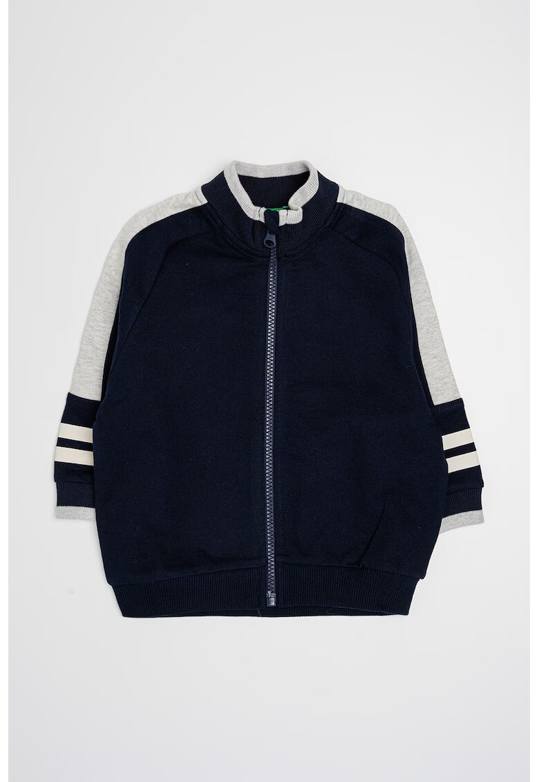 United Colors Of Benetton Jacheta bomber cu imprimeu pe spate - Gri deschis melange/Bleumarin