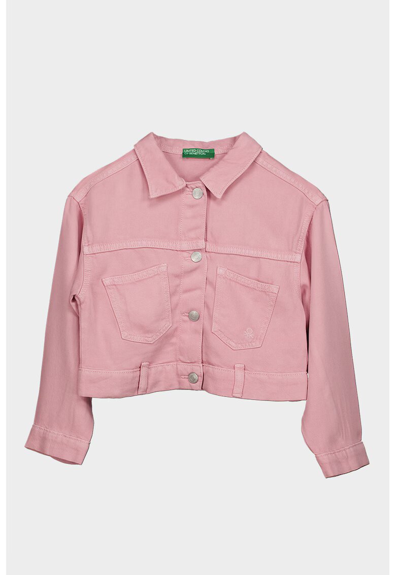 United Colors Of Benetton Jacheta din denim cu nasturi - Roz