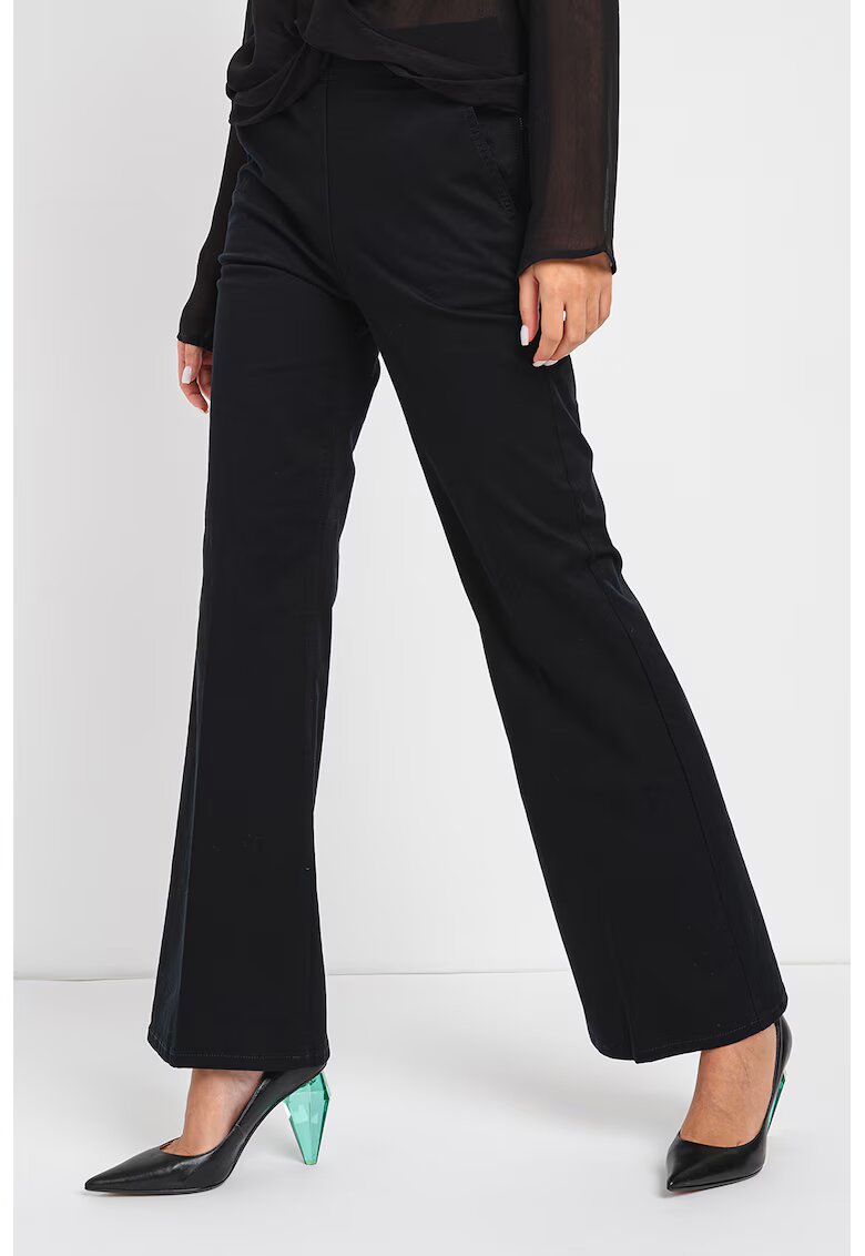 United Colors Of Benetton Pantaloni bootcut cu talie inalta - Negru