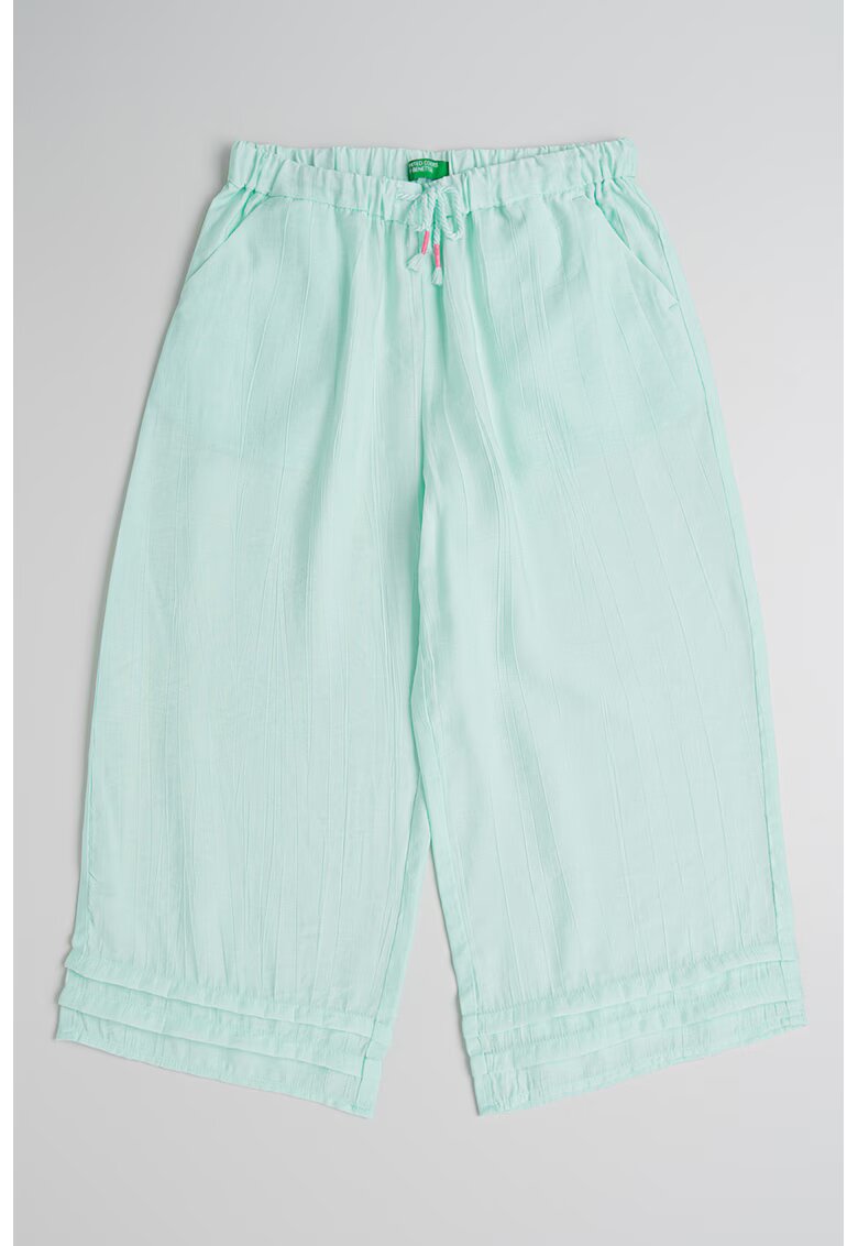 United Colors Of Benetton Pantaloni cu croiala ampla si snur - Verde menta