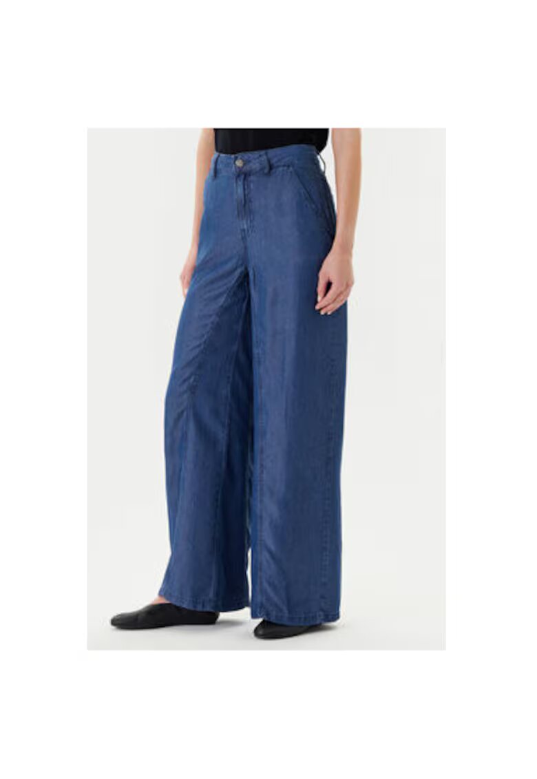 United Colors Of Benetton Pantaloni dama 4KHNDF09L - Lyocell - Albastru - Albastru