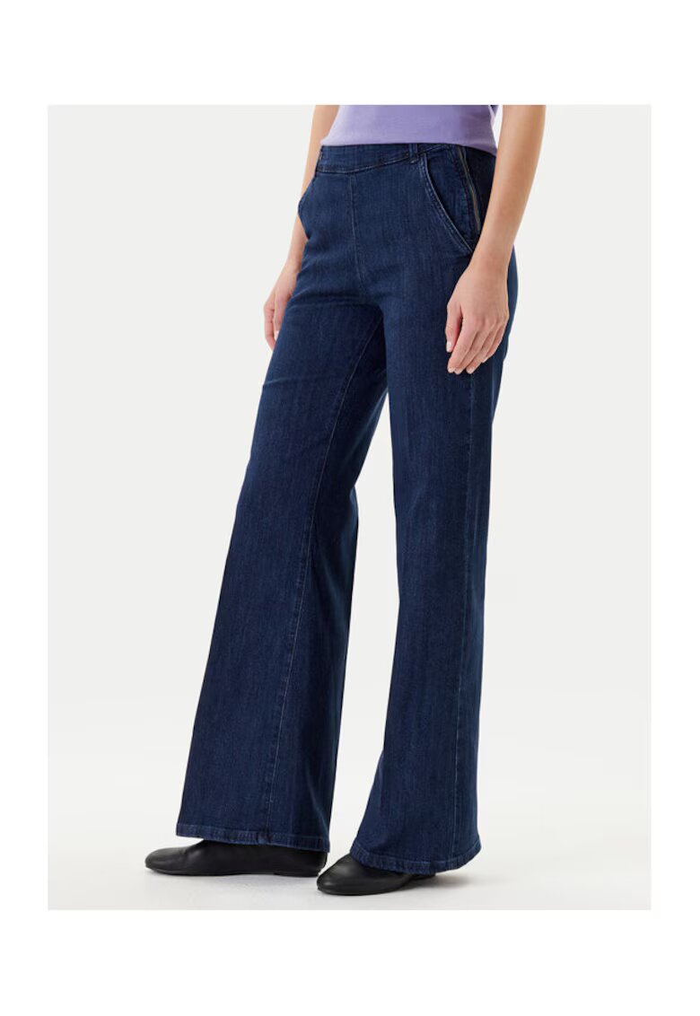 United Colors Of Benetton Pantaloni dama 4TUTDF06V - Bumbac/Elastan - Bleumarin - Bleumarin