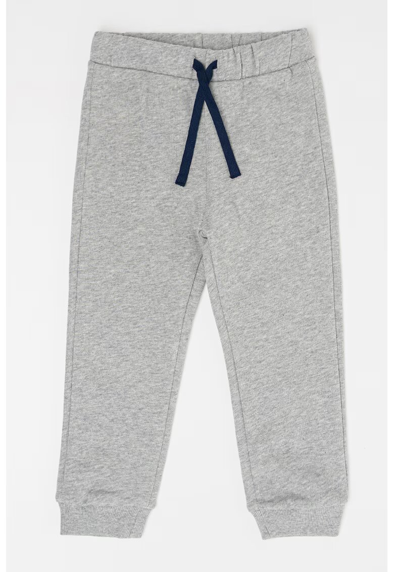 United Colors Of Benetton Pantaloni de trening de bumbac cu snur in talie - Gri