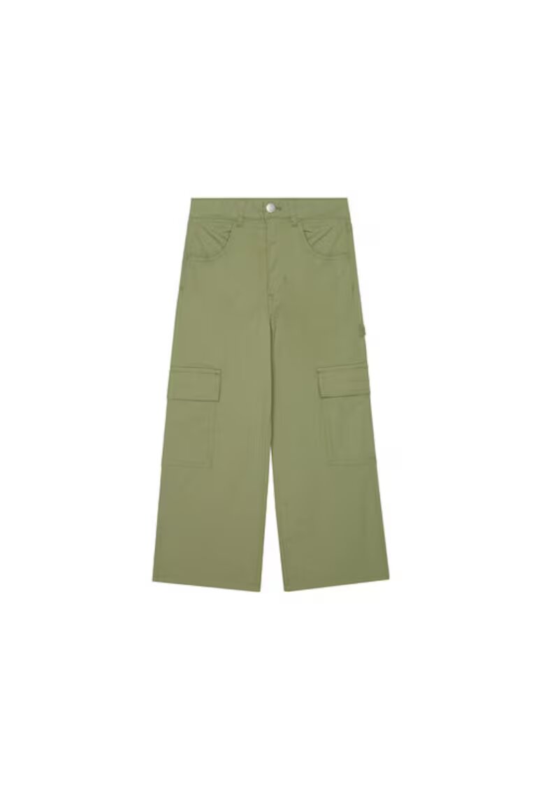 United Colors Of Benetton Pantaloni fete 4L2VCE040 - Bumbac - Verde - Verde