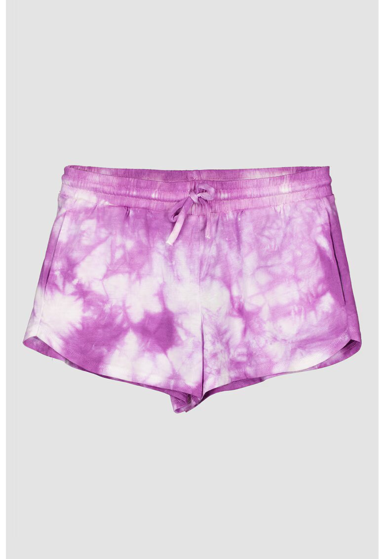 United Colors Of Benetton Pantaloni scurti cu imprimeu tie-dye si buzunare laterale - Violet