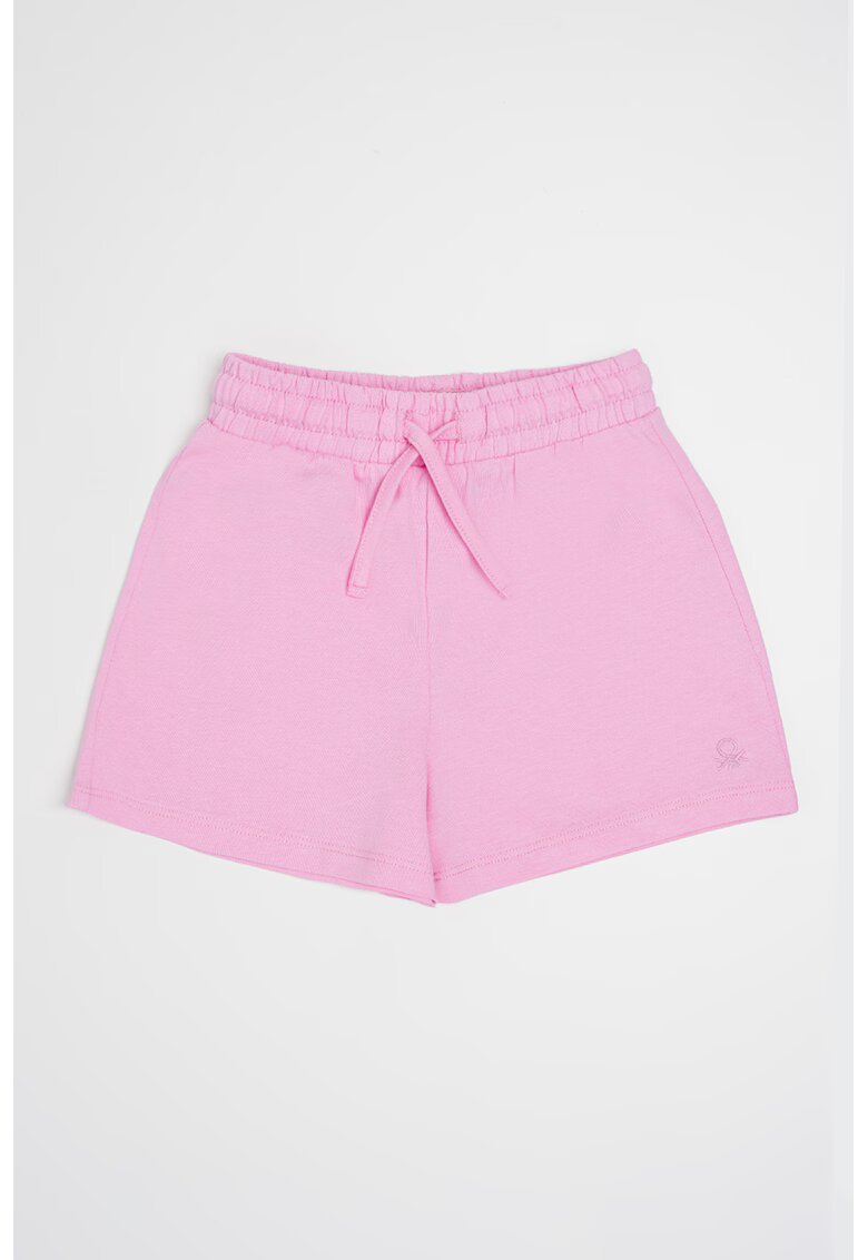 United Colors Of Benetton Pantaloni scurti cu snur si logo brodat - Roz