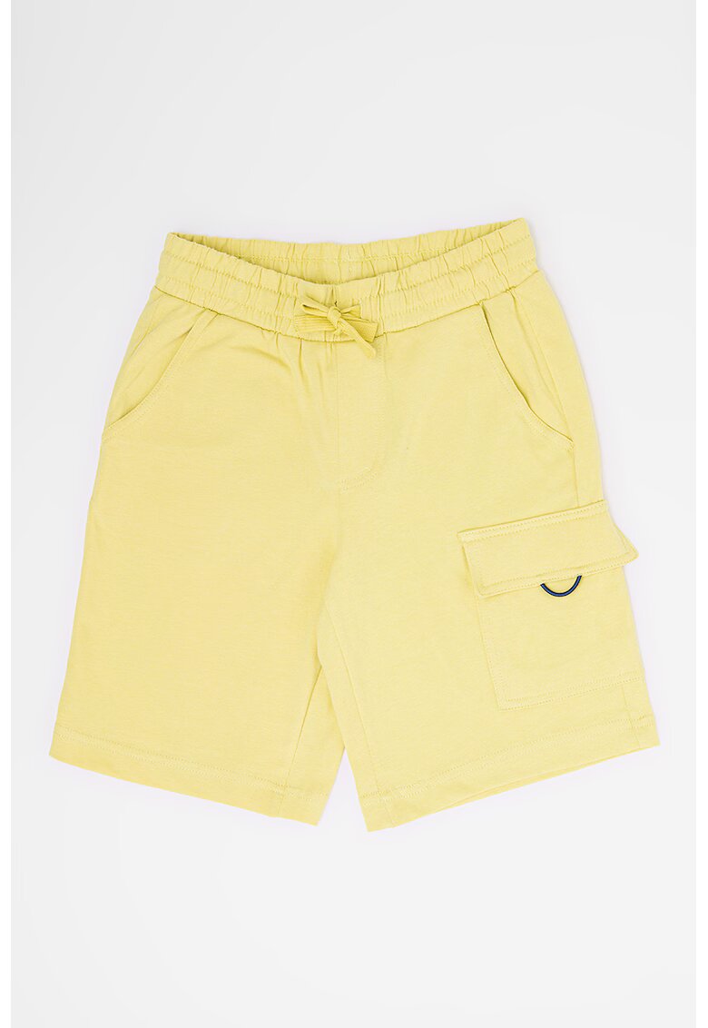 United Colors Of Benetton Pantaloni scurti de bumbac cu buzunare - Galben pal