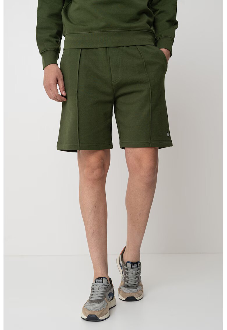 United Colors Of Benetton Pantaloni scurti de bumbac cu buzunare laterale - Verde englez