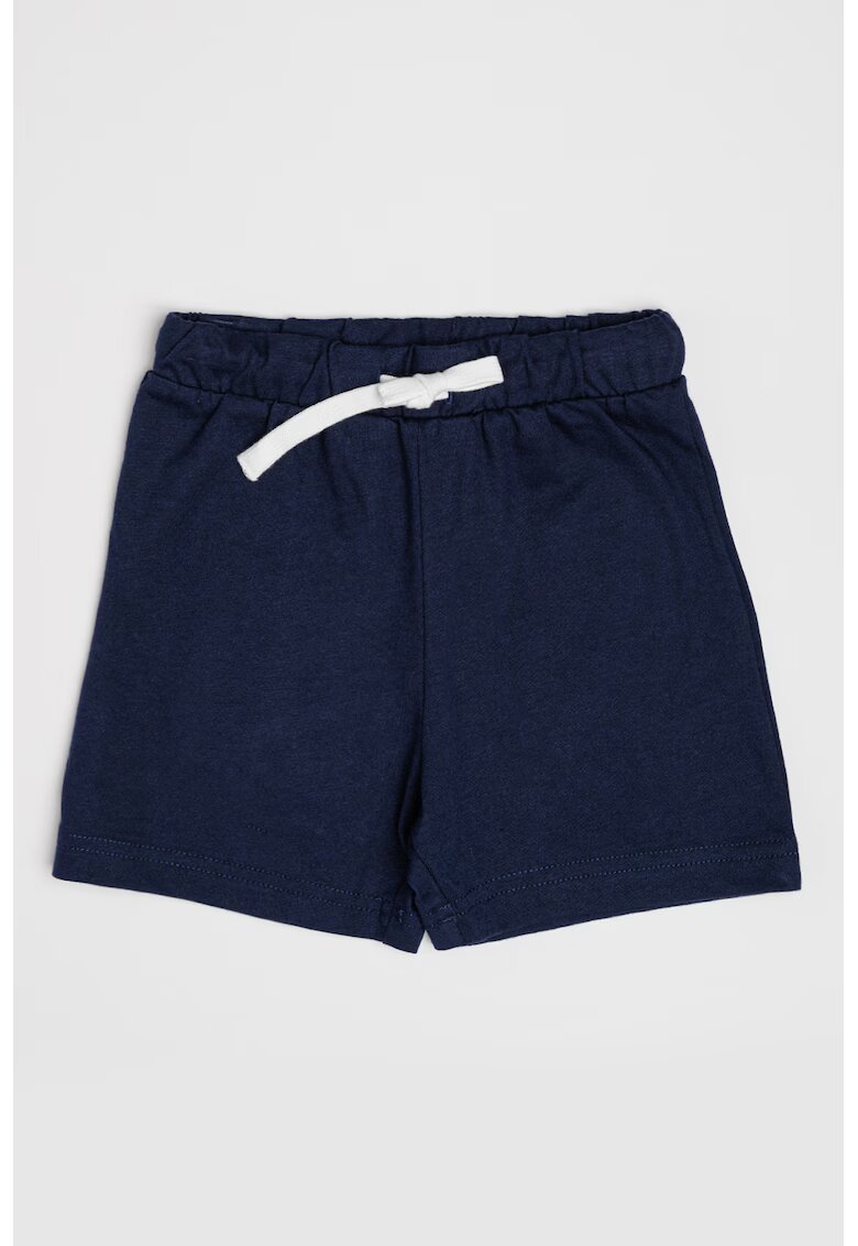 United Colors Of Benetton Pantaloni scurti din bumbac cu talie ajustabila - Alb/Bleumarin