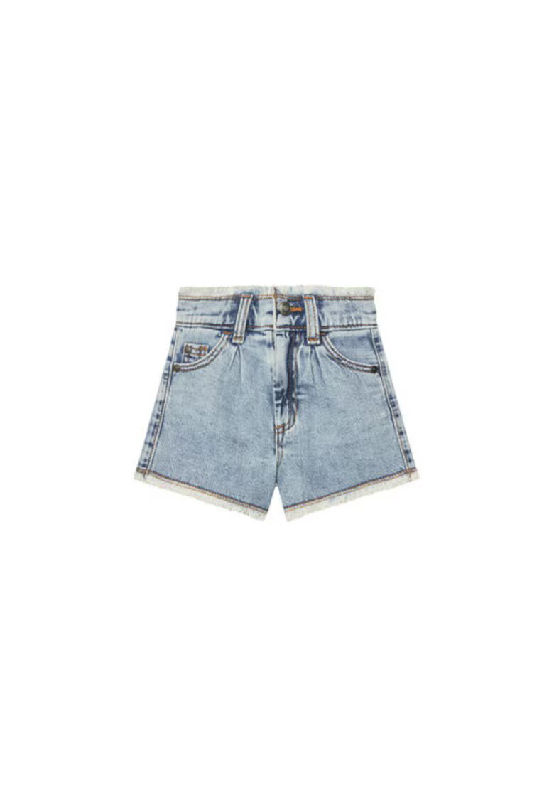 United Colors Of Benetton Pantaloni scurti din denim fete 4UTPG902K - Bumbac/Lyocell - Albastru - Albastru