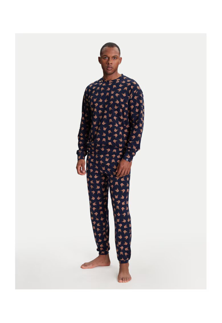 United Colors Of Benetton Pijama barbati 38DK4P02L - Bumbac - Bleumarin - Bleumarin
