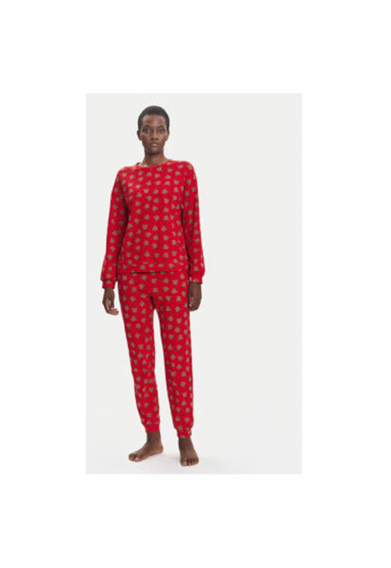 United Colors Of Benetton Pijama dama 38DK3P03L - Bumbac - Rosu