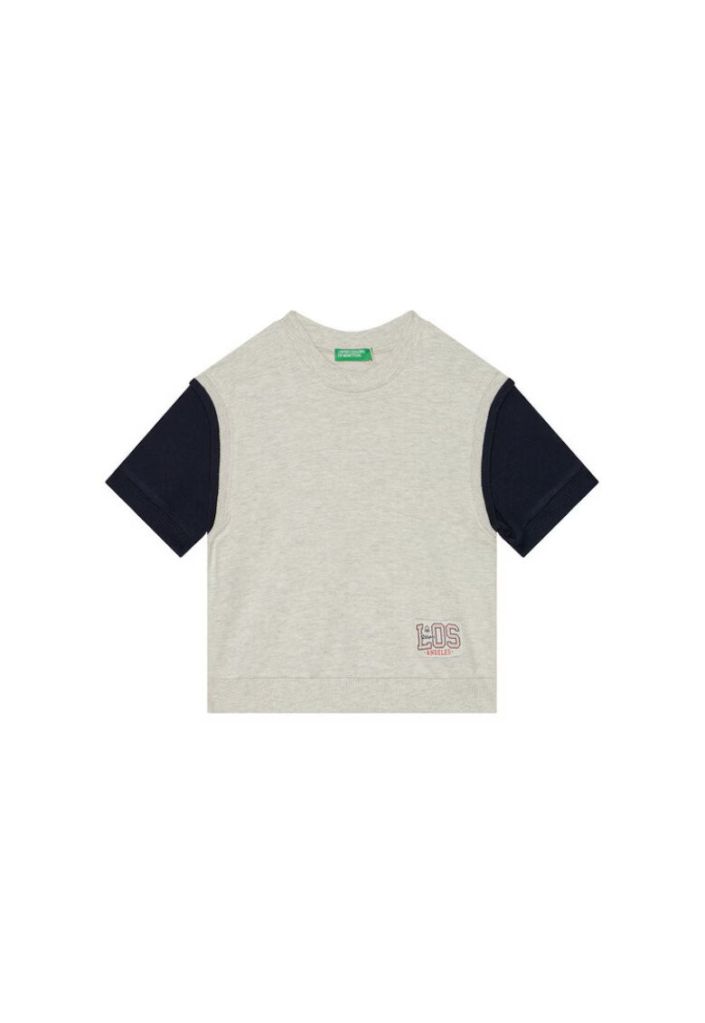 United Colors Of Benetton Pulover baieti 3BC1G10IN - Bumbac - Gri - Gri