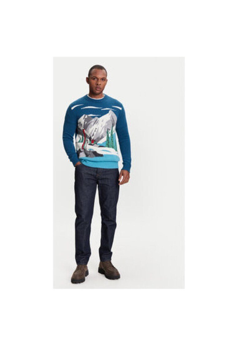 United Colors Of Benetton Pulover barbati 1244K108S - Lana/Nylon - Bleumarin - Bleumarin
