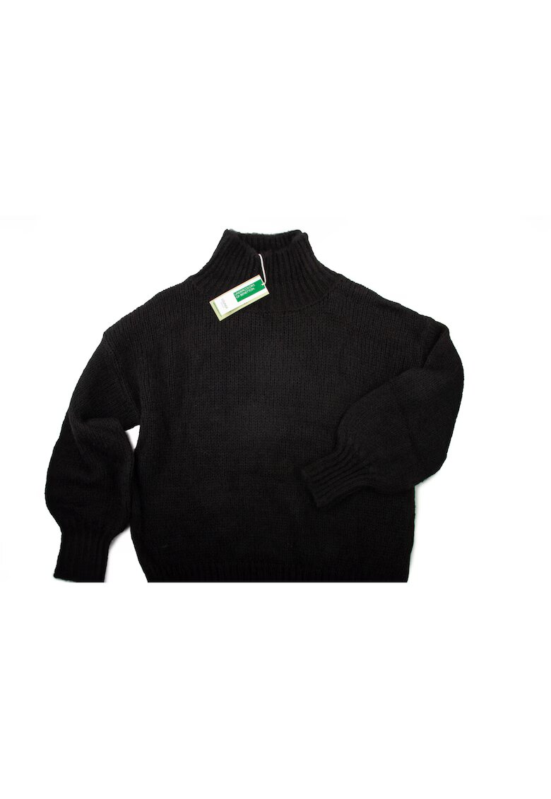 United Colors Of Benetton Pulover dama negru - clasic - din acril - poliamida si mohair