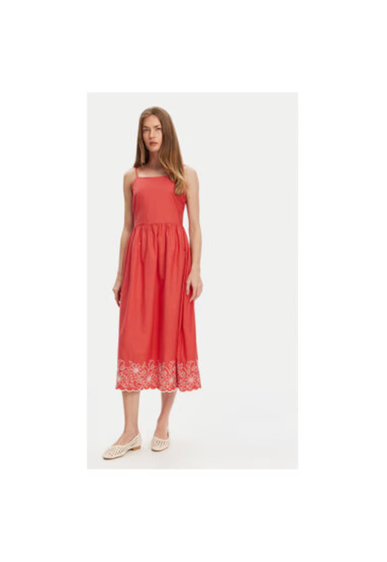 United Colors Of Benetton Rochie de vara dama 4KUSDV0B7 - Bumbac - Rosu - Rosu