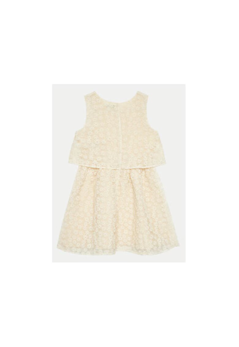 United Colors Of Benetton Rochie fete - 303817909 - Bumbac/Nylon - Bej - Bej