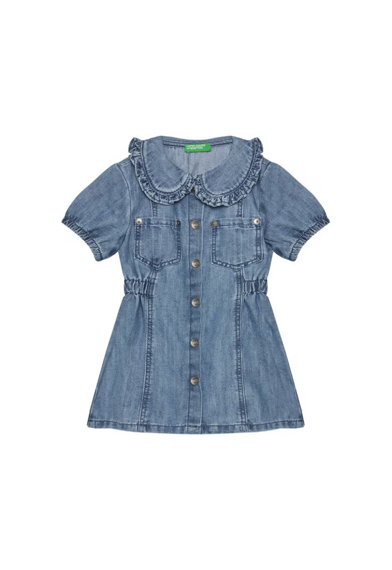 United Colors Of Benetton Rochie fete - 41DWGV029 901 - bumbac/poliester - albastru