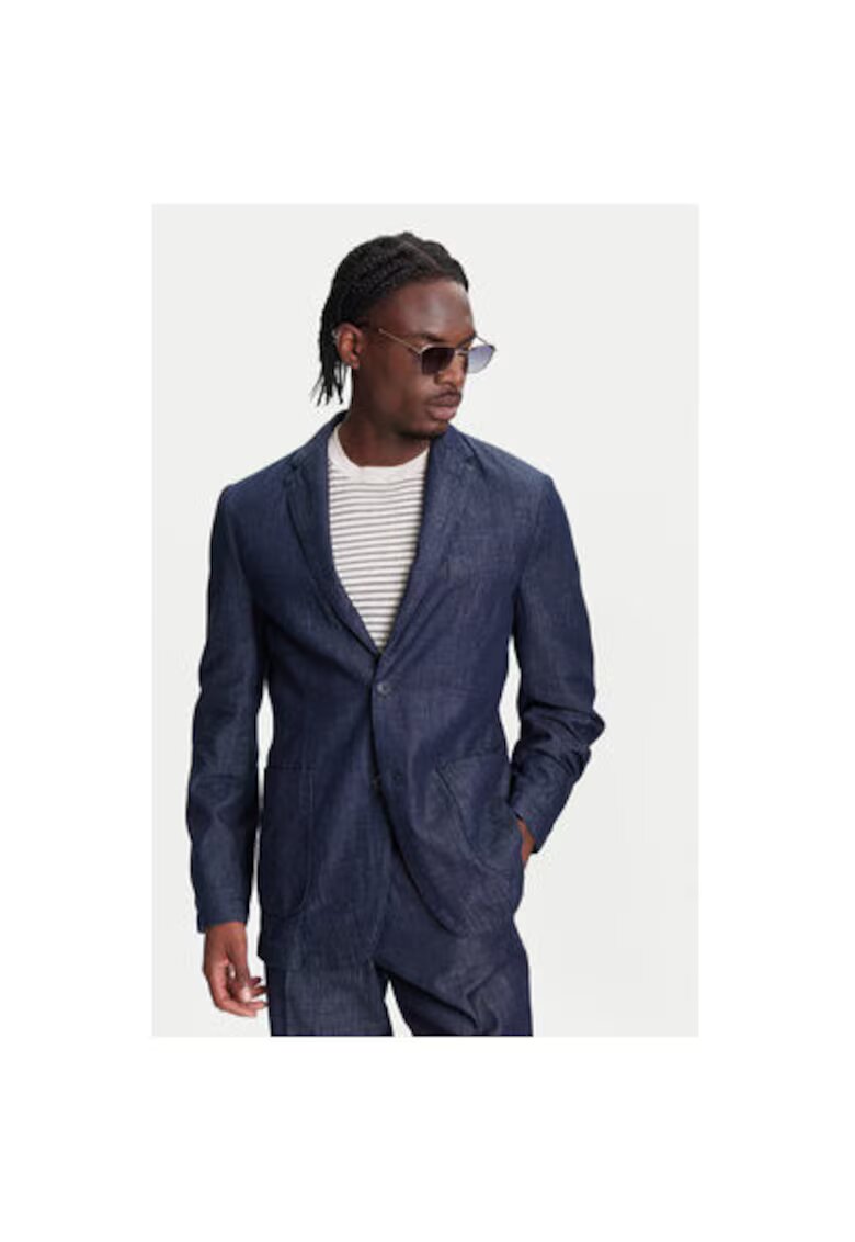 United Colors Of Benetton Sacou barbati 20QFUW01X - Bumbac - Bleumarin - Bleumarin
