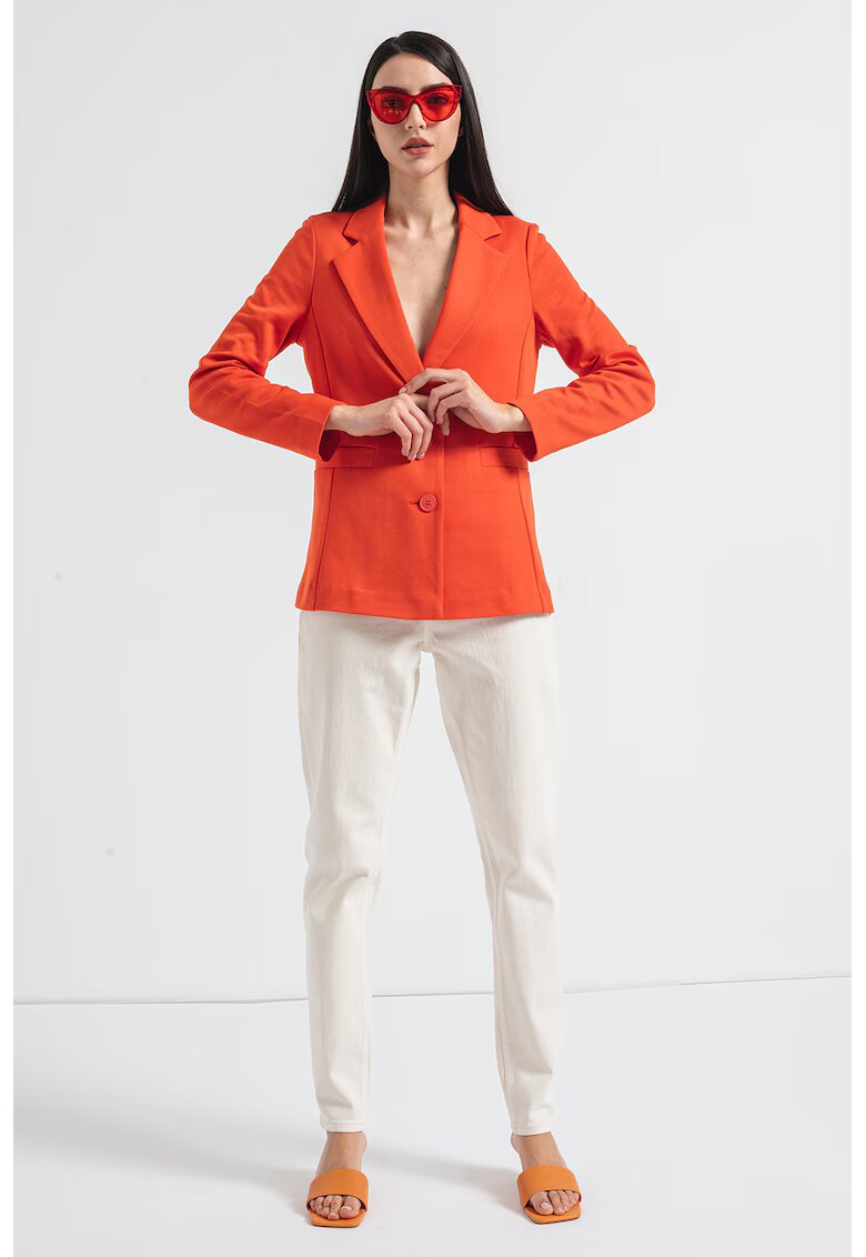 United Colors Of Benetton Sacou din amestec de bumbac cu revere decupate - Portocaliu mandarina