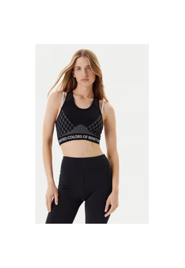 United Colors Of Benetton Sutien sport dama 3SW63H00I - Sintetic - S INTL - Negru