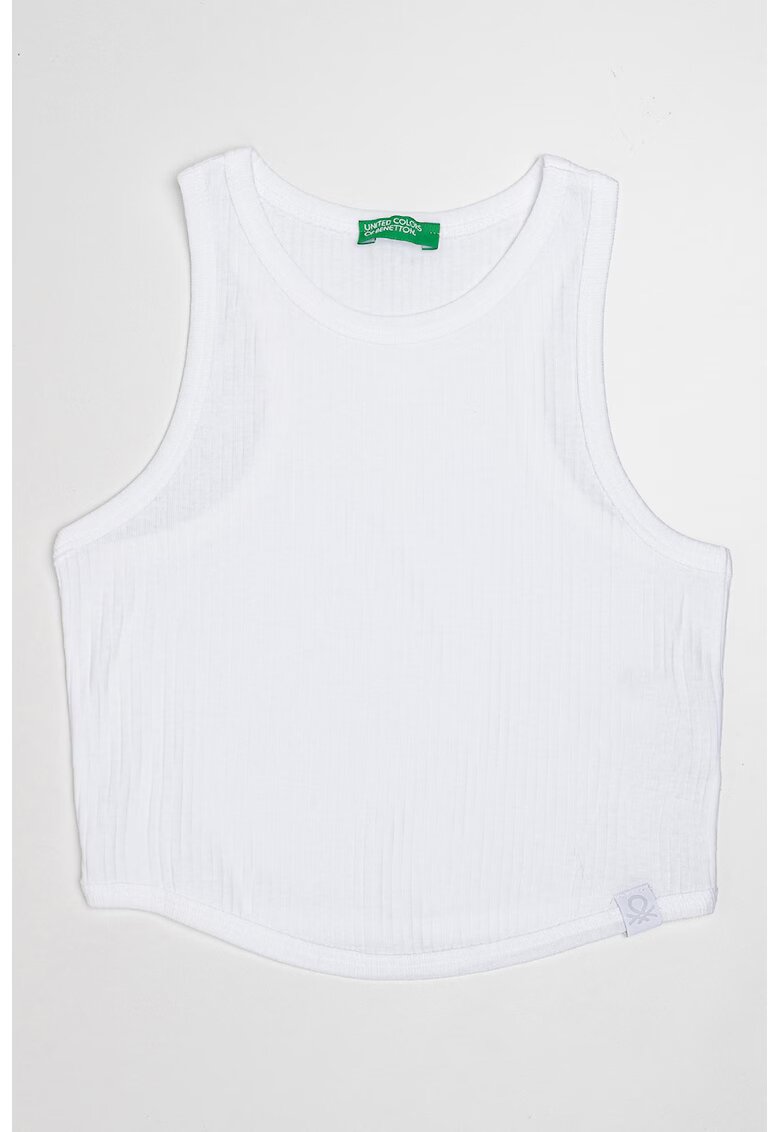 United Colors Of Benetton Top crop striat - Alb/Verde