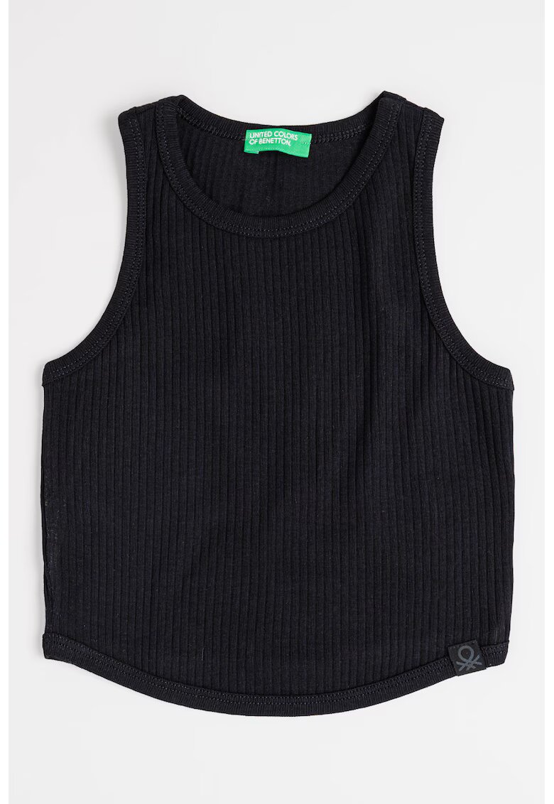 United Colors Of Benetton Top crop striat - Negru