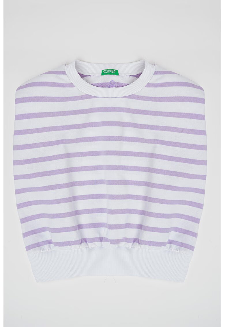 United Colors Of Benetton Top cu model in dungi si bureti pe umeri - Alb/Lila
