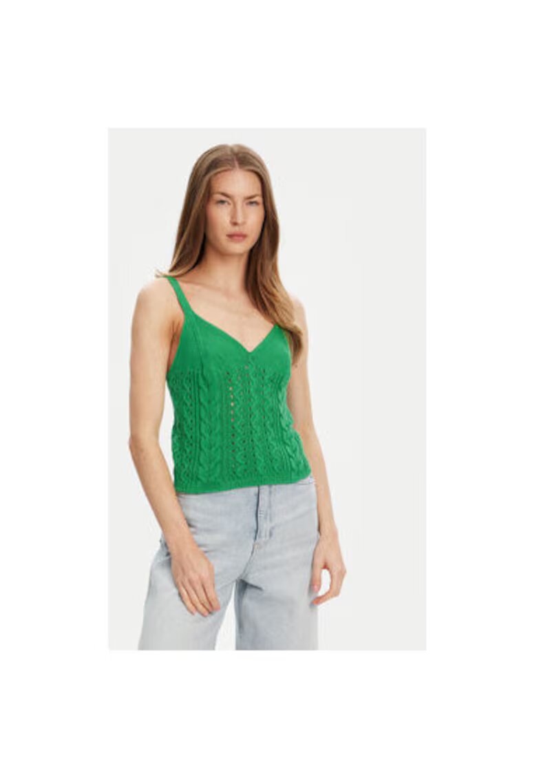 United Colors Of Benetton Top dama 101TDH01B - Bumbac - Verde - Verde
