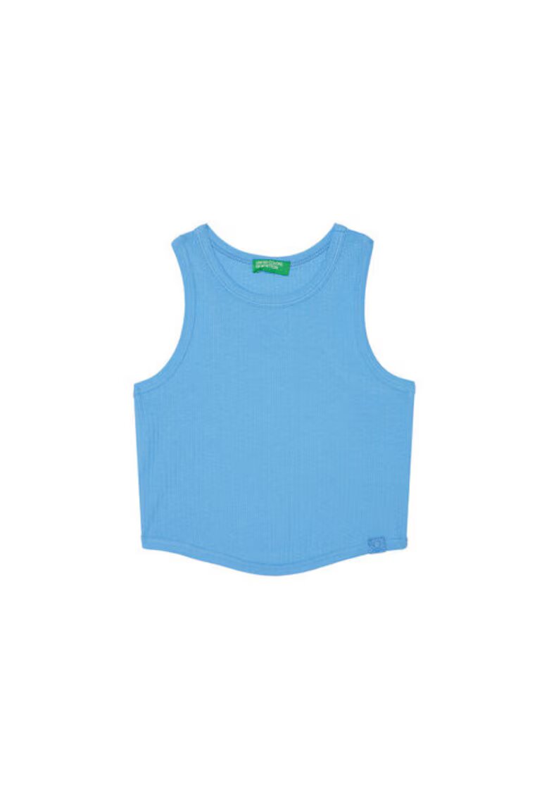 United Colors Of Benetton Top pentru fete 31H3CH01F - Bumbac - Albastru - Albastru