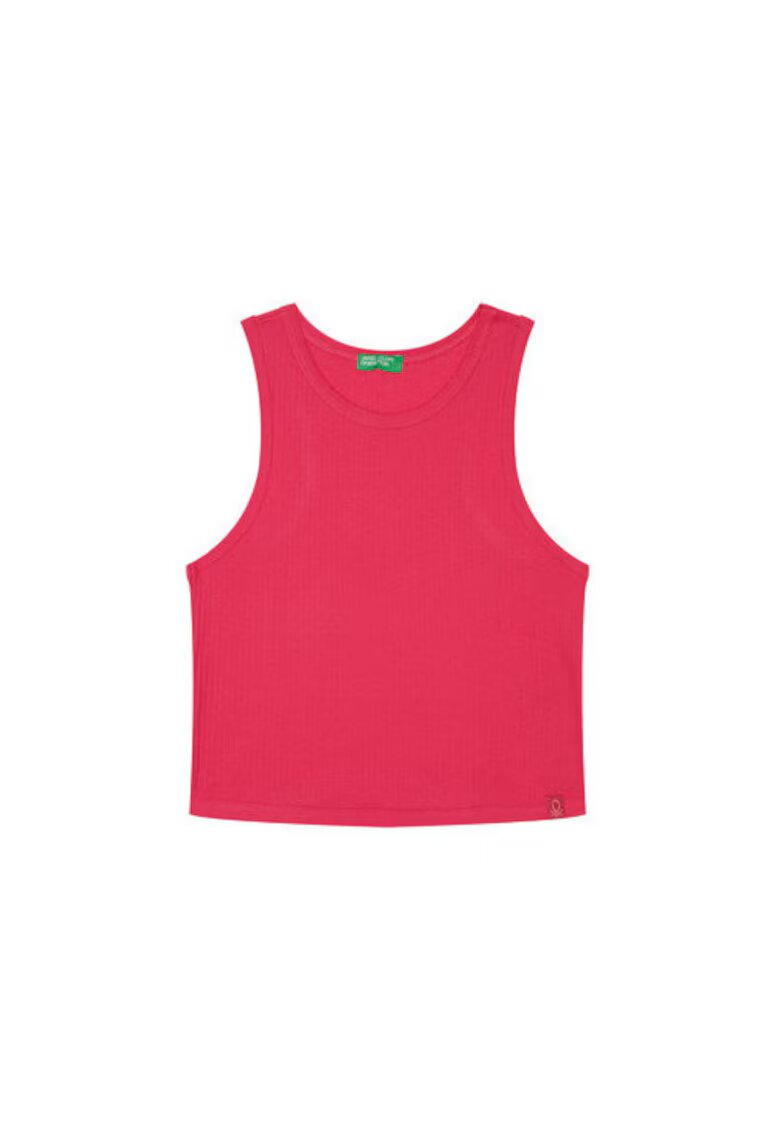 United Colors Of Benetton Top pentru fete 31H3CH01F - Bumbac - Roz - Roz