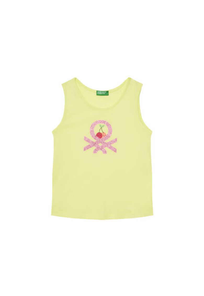 United Colors Of Benetton Top pentru fete 3I1XGH012 - Bumbac - Galben - Galben