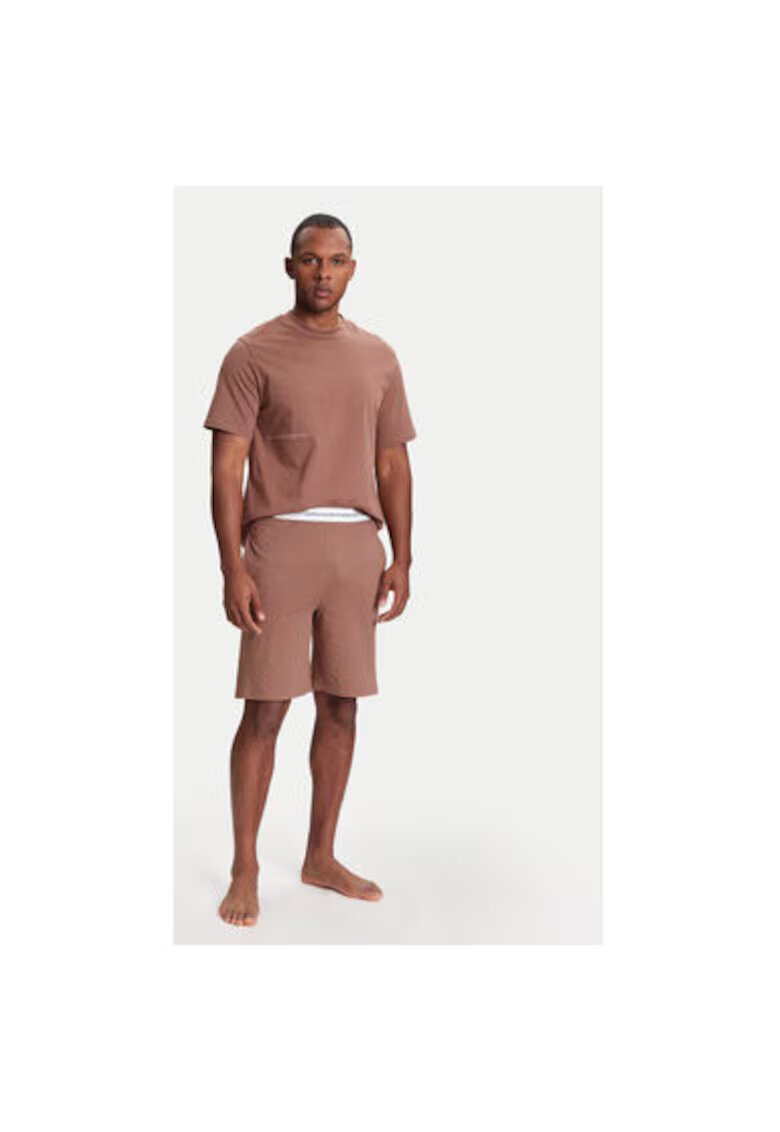 United Colors Of Benetton Tricou barbati 30964M01W - Bumbac - Bej - Bej