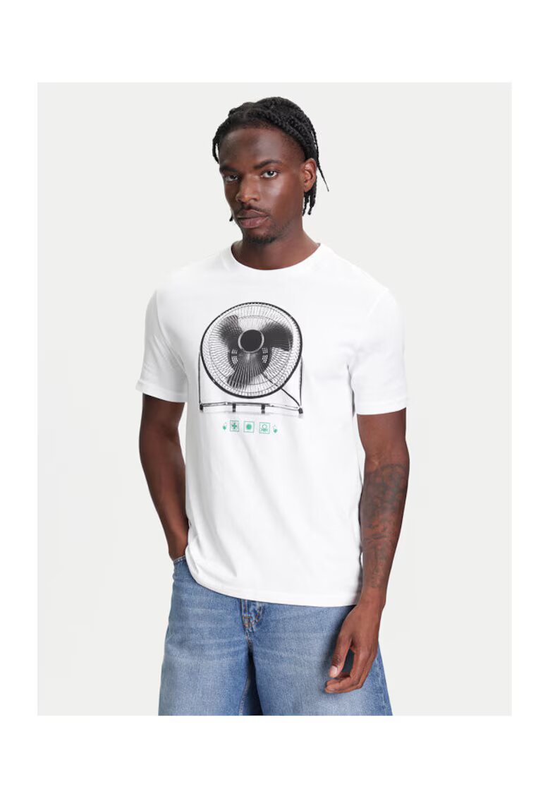 United Colors Of Benetton Tricou barbati 3BL0U10AG - Bumbac organic - 46794 - Alb