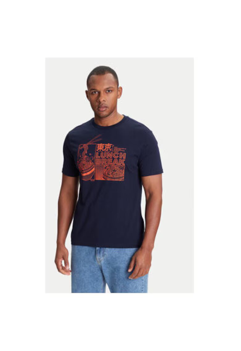 United Colors Of Benetton Tricou barbati 3I1XU10A4 - Bumbac - Bleumarin - Bleumarin