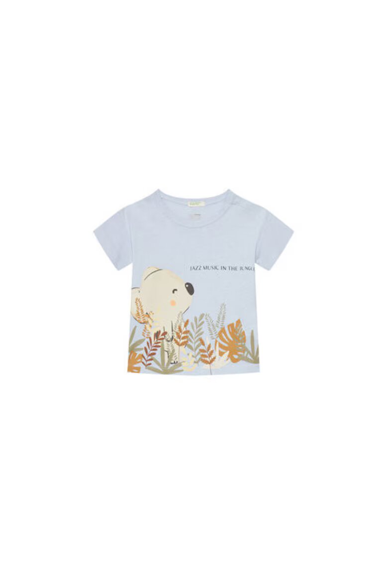 United Colors Of Benetton Tricou copii 3I1XA105R - Bumbac organic - Albastru deschis - Albastru deschis