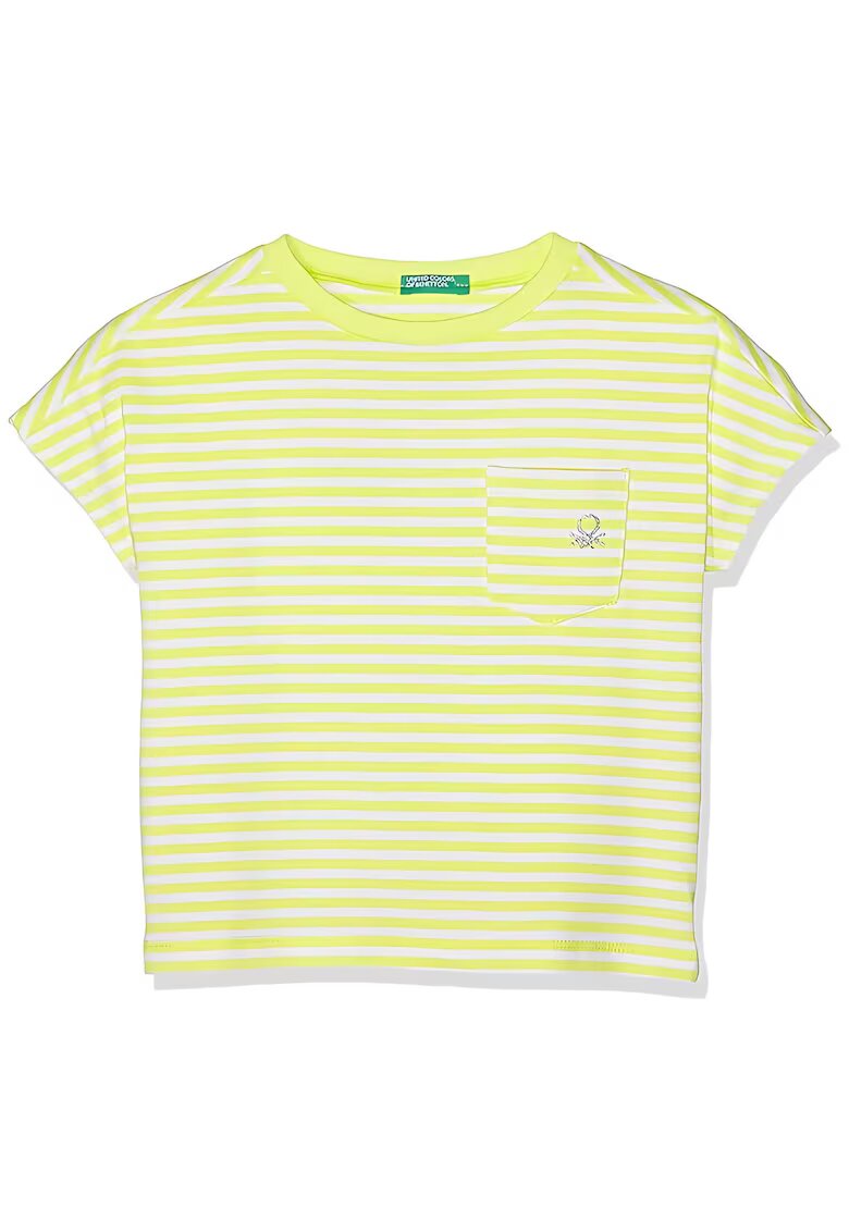 United Colors Of Benetton Tricou copii - Dungi - Bumbac/Elastan - Galben
