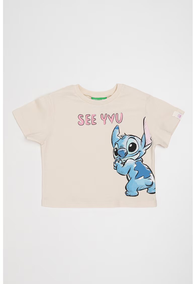 United Colors Of Benetton Tricou cu imprimeu cu desene - Roz/Albastru/Bej deschis
