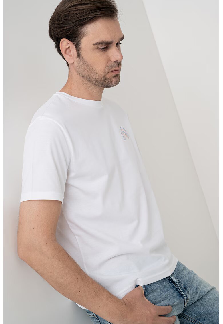 United Colors Of Benetton Tricou cu imprimeu grafic - Alb/Albastru inchis/Roz