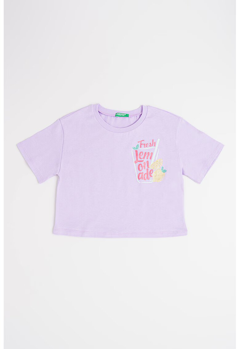 United Colors Of Benetton Tricou cu imprimeu grafic - Fucsia/Lila