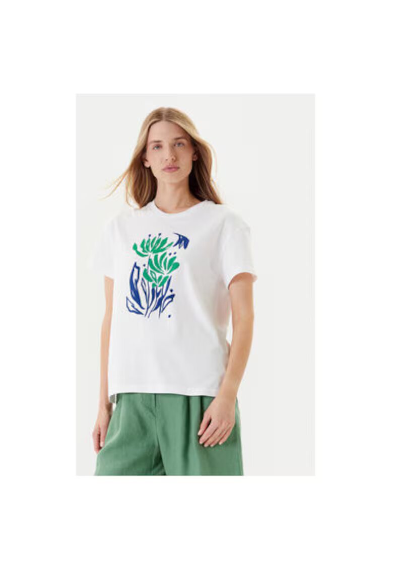 United Colors Of Benetton Tricou dama 3BL0D10AK - Bumbac - Alb - Alb