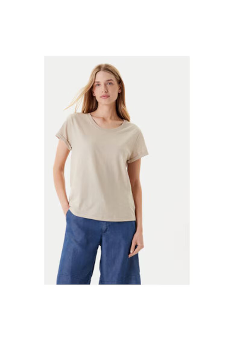 United Colors Of Benetton Tricou dama 3BVXD109F - Bumbac - Bej - Bej