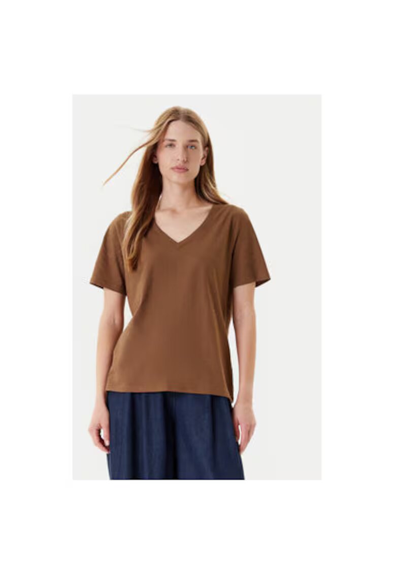 United Colors Of Benetton Tricou dama 3BVXD400H - Bumbac - Maro - Maro