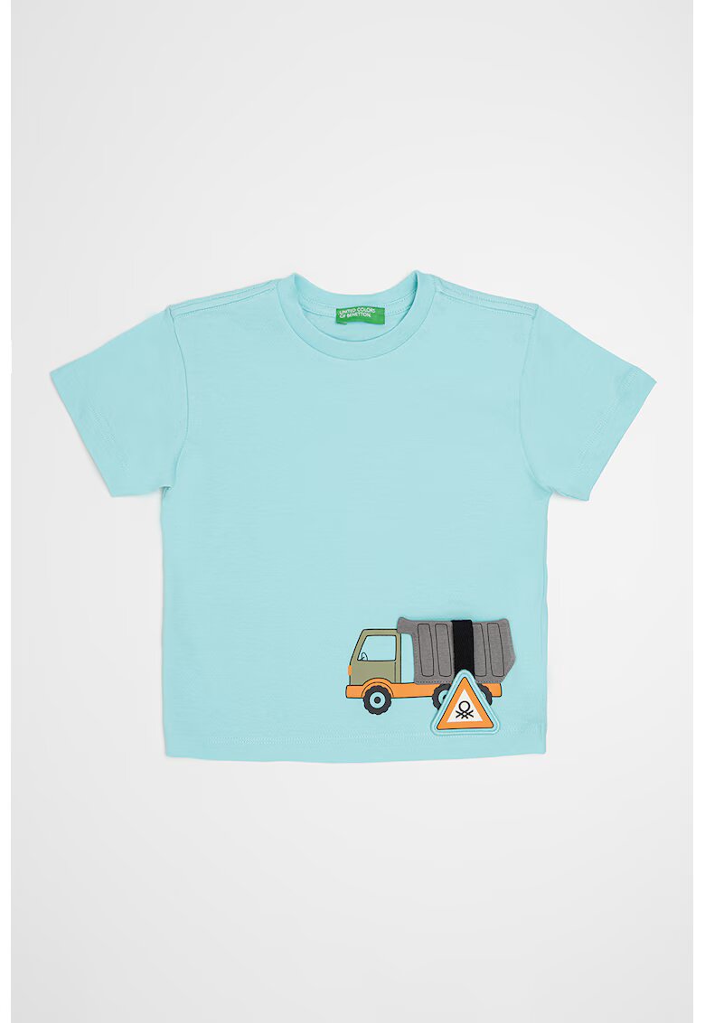 United Colors Of Benetton Tricou de bumbac cu imprimeu grafic - Turcoaz