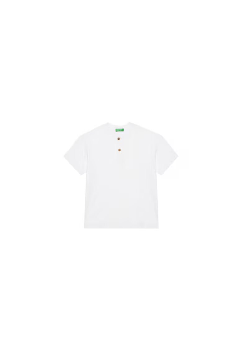 United Colors Of Benetton Tricou pentru baieti 3F4JC10NN - Bumbac/In - 122 CM - Alb