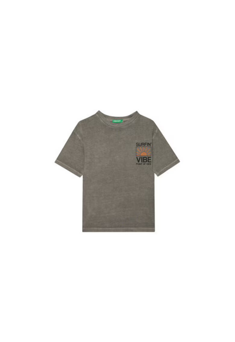 United Colors Of Benetton Tricou pentru baieti 3PCMC10N7 - Bumbac - Gri - Gri