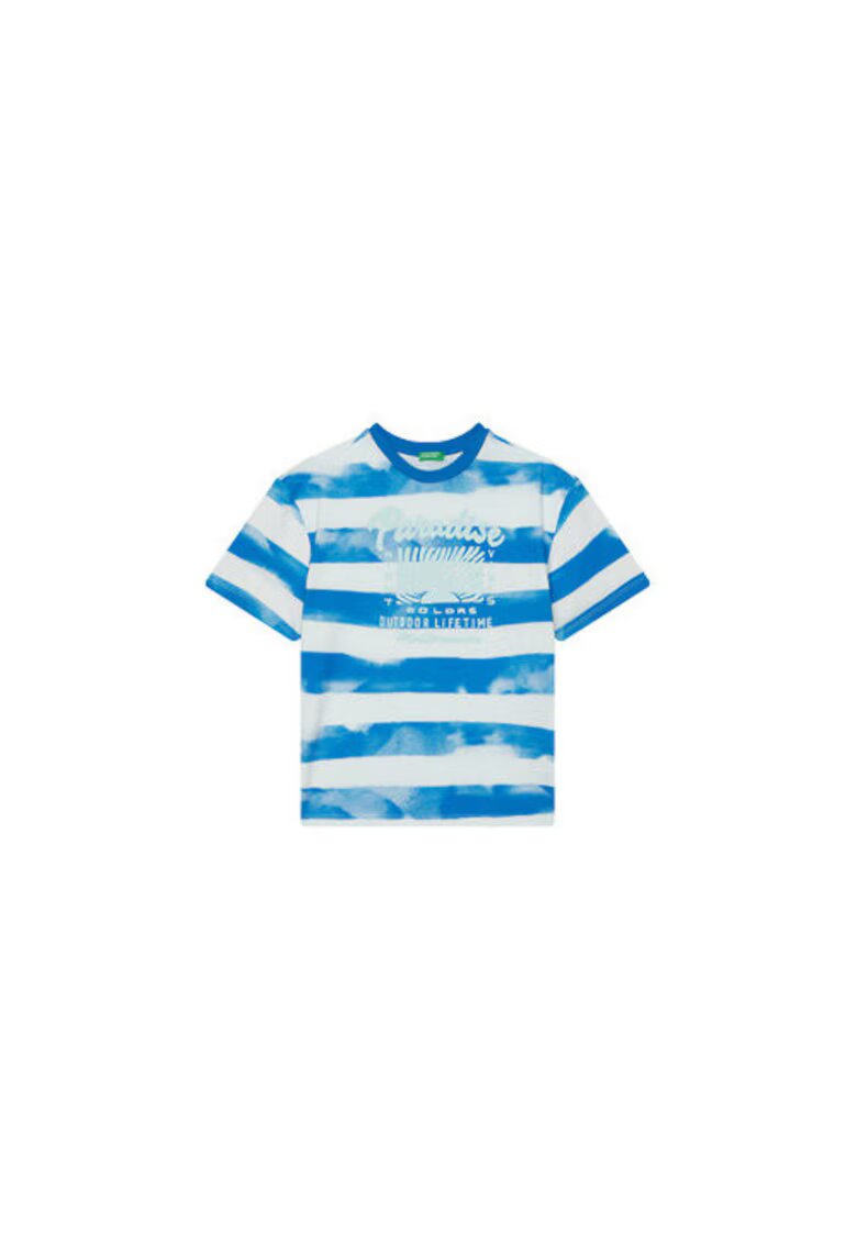United Colors Of Benetton Tricou pentru baieti 3SL3C10P5 - Bumbac - Albastru - Albastru